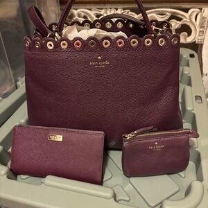 Kate Spade Satchel, wallet and change purse
